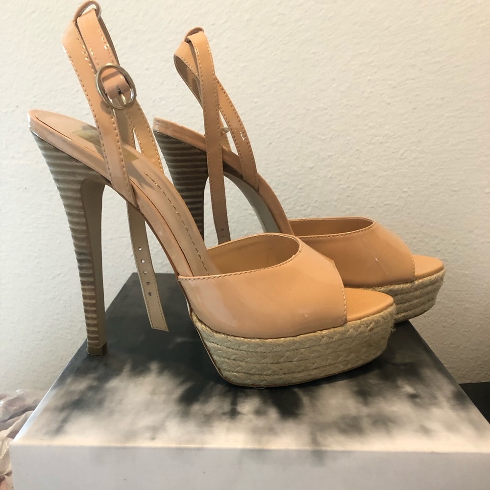 DV Florence Nude patent espadrille heel